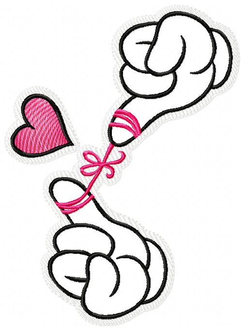 Finger Love Mickey X Free Embroidery Design