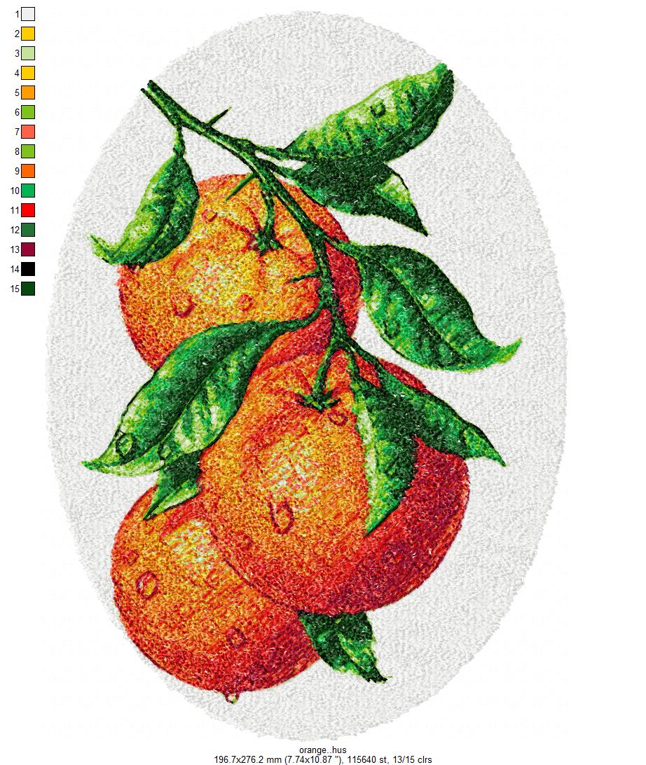 Orange Free Embroidery Design
