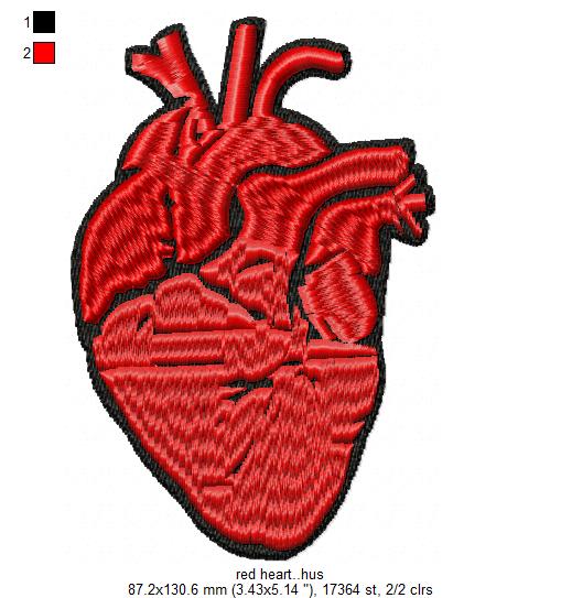 Red Heart Free Embroidery Design