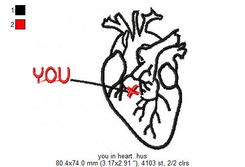 You In Heart Free Embroidery Design