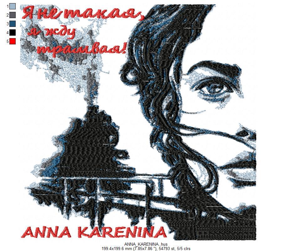 Anna Karenina Free Embroidery Design