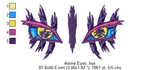 Anime Eyes Free Embroidery Design