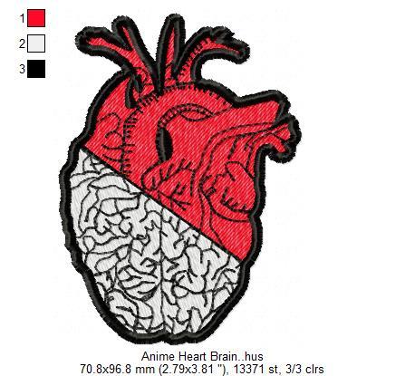 Anime Heart Brain Free Embroidery Design