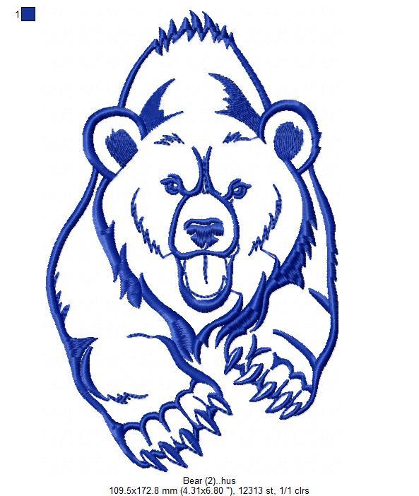 Bear Free Embroidery Design