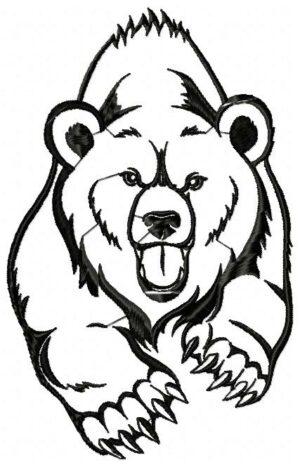 Bear Attack Free Embroidery Design