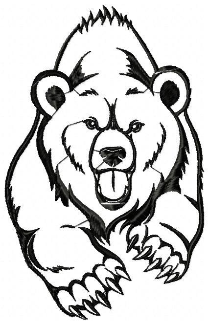 Bear Attack Free Embroidery Design