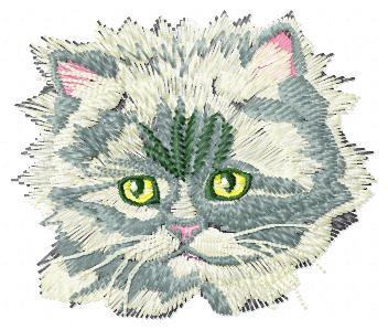 Cute White Cat Free Embroidery Design