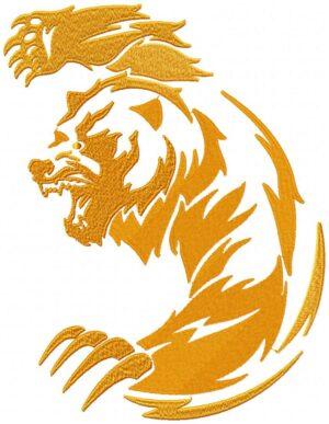 Fire Bear Attack Free Embroidery Design