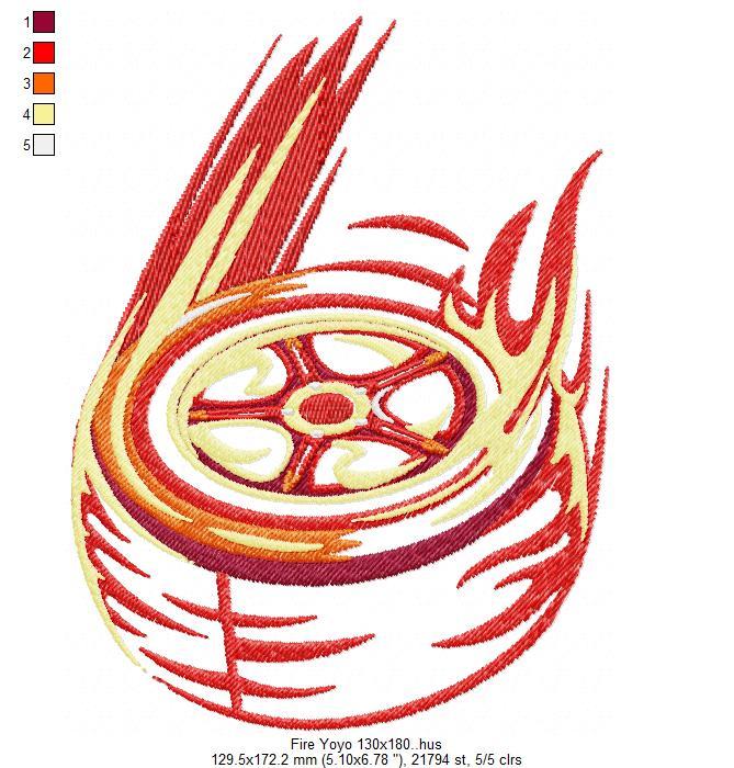 Fire Yoyo Х Free Embroidery Design