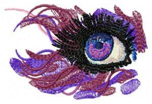 Purple Eye Shaded Free Embroidery Design