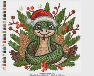 Snake Red Hat Free Embroidery Design