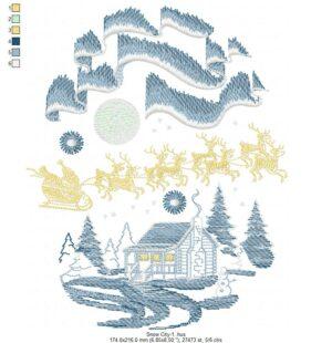 Snow City Free Embroidery Design