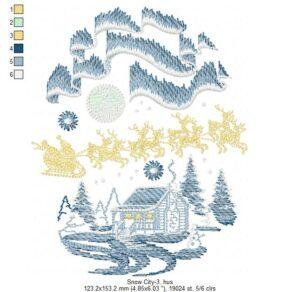 Snow City Free Embroidery Design