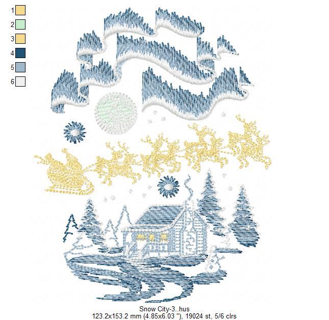 Snow City Free Embroidery Design