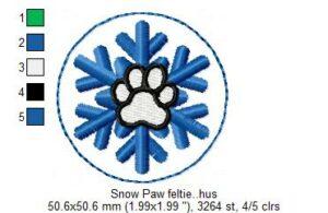 Snow Paw Feltie Free Embroidery Design