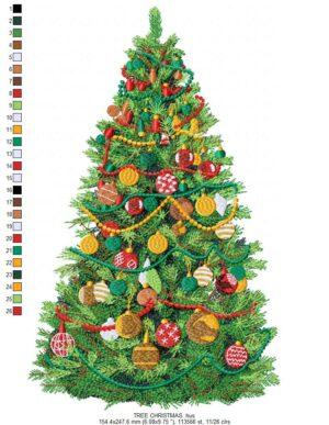 Tree Christmas Free Embroidery Design