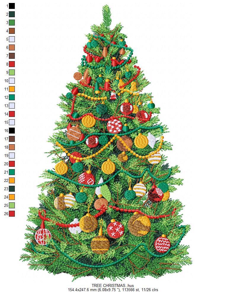Tree Christmas Free Embroidery Design