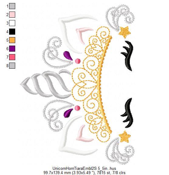 Unicornhorntiaraembi S In Free Embroidery Design