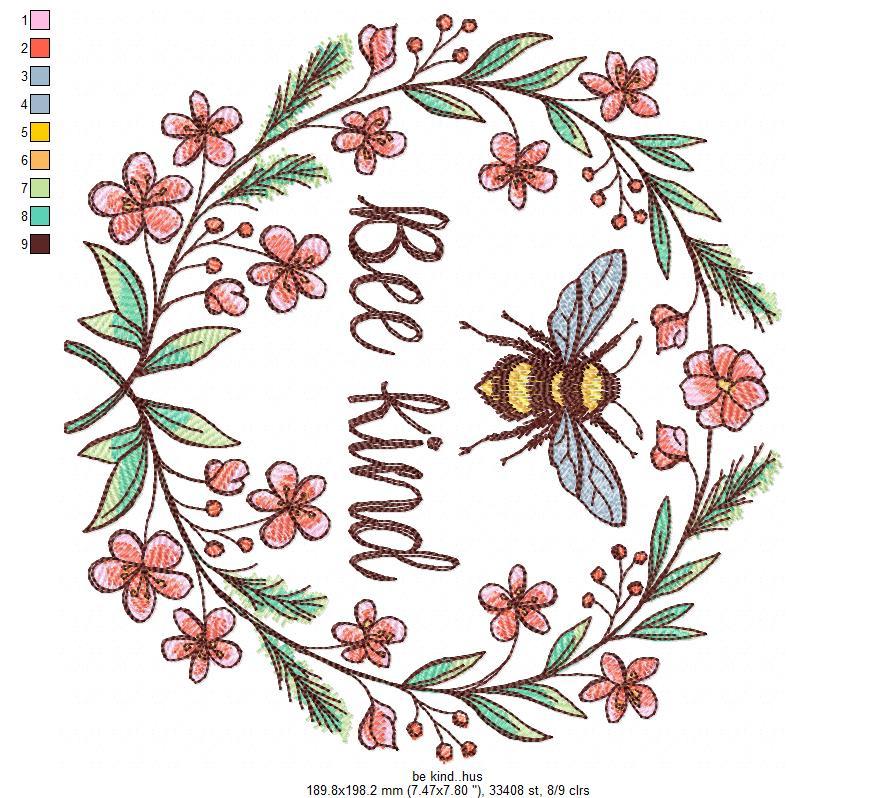 Be Kind Free Embroidery Design