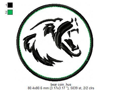 Bear Coin Free Embroidery Design