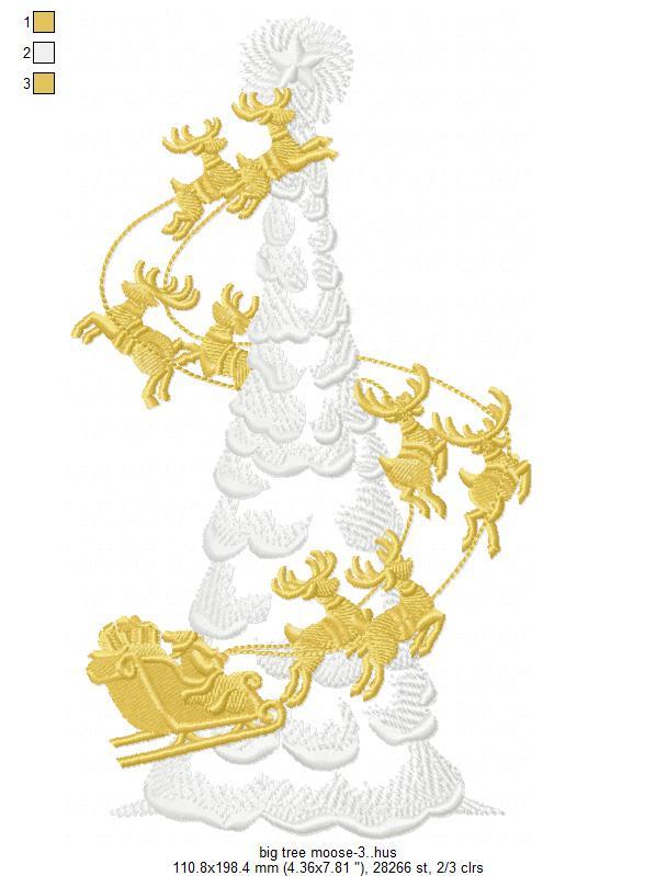 Big Tree Moose Free Embroidery Design