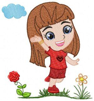 Cute Girl Free Embroidery Design