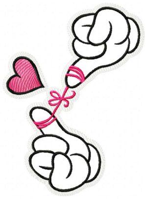 Finger Love Mickey X Free Embroidery Design