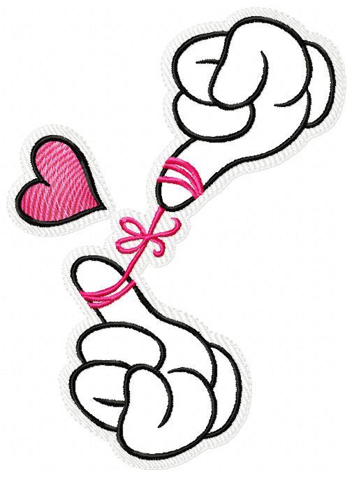 Finger Love Mickey X Free Embroidery Design