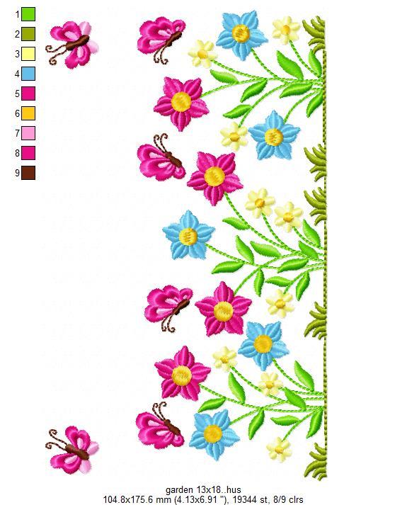 Garden X Free Embroidery Design