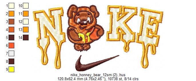 Nike Honney Bear Sm Free Embroidery Design