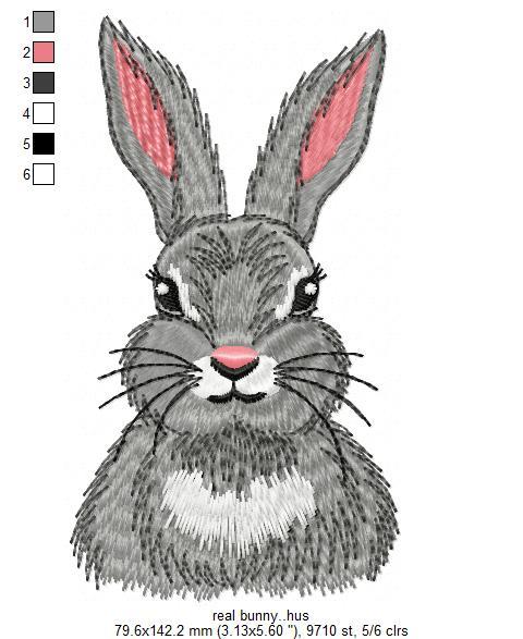 Real Bunny Free Embroidery Design