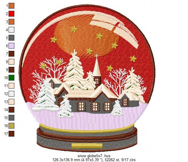 Snow Globe X Free Embroidery Design