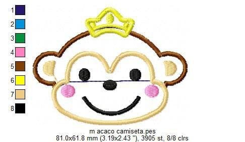 M Acaco Camiseta Free free machine embroidery design — 3.19×2.43 in — 3,896 stitches — 8 colors — DST, EXP, JEF, PEC, PES
