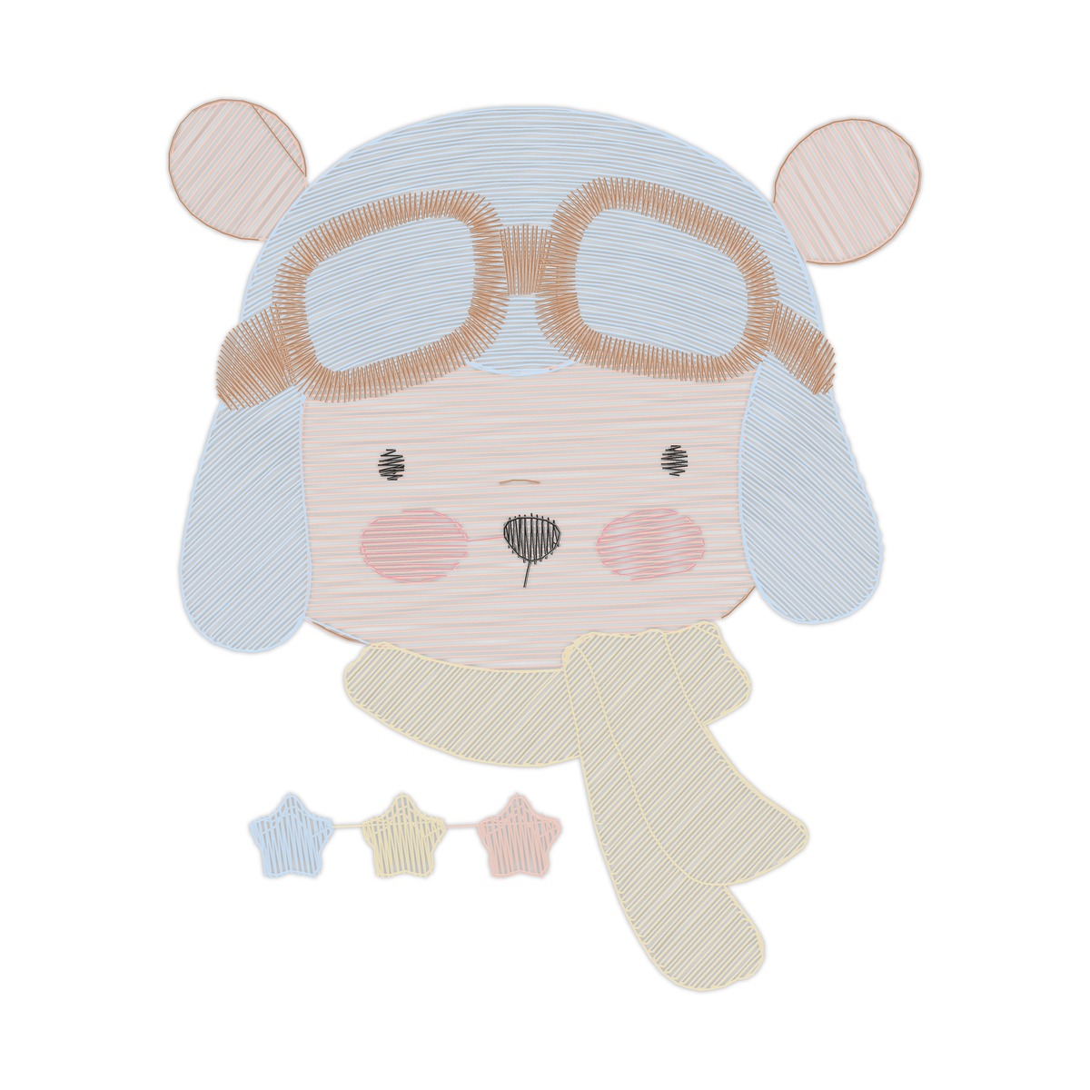 19 Urso Rosto Babita Sa Free free machine embroidery design — 2.16×2.56 in — 4,688 stitches — 10 colors — DST, EXP, JEF, PEC, PES