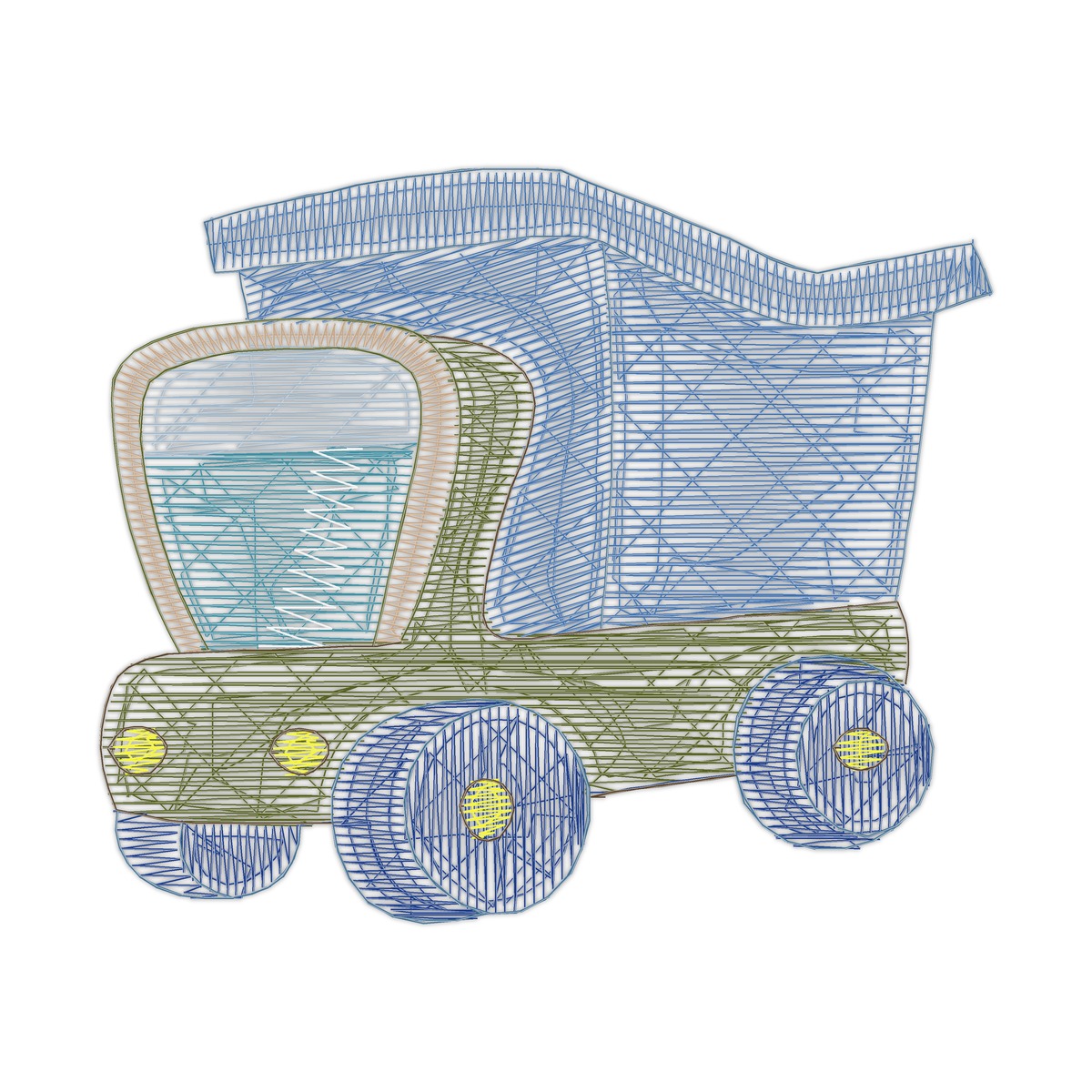 830037900Transport Free free machine embroidery design — 2.63×2.23 in — 5,775 stitches — 13 colors — DST, EXP, JEF, PEC, PES