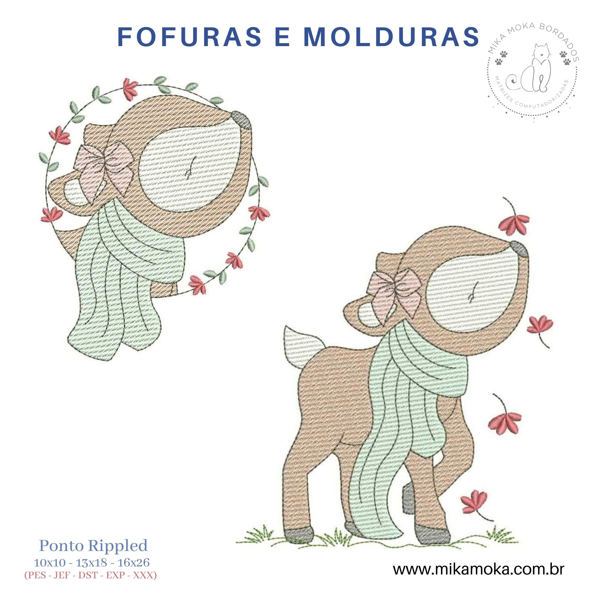 Mikamoka Coelho Moldura Free free machine embroidery design — 2.75×2.54 in — 2,503 stitches — 5 colors — DST, EXP, JEF, PEC, PES