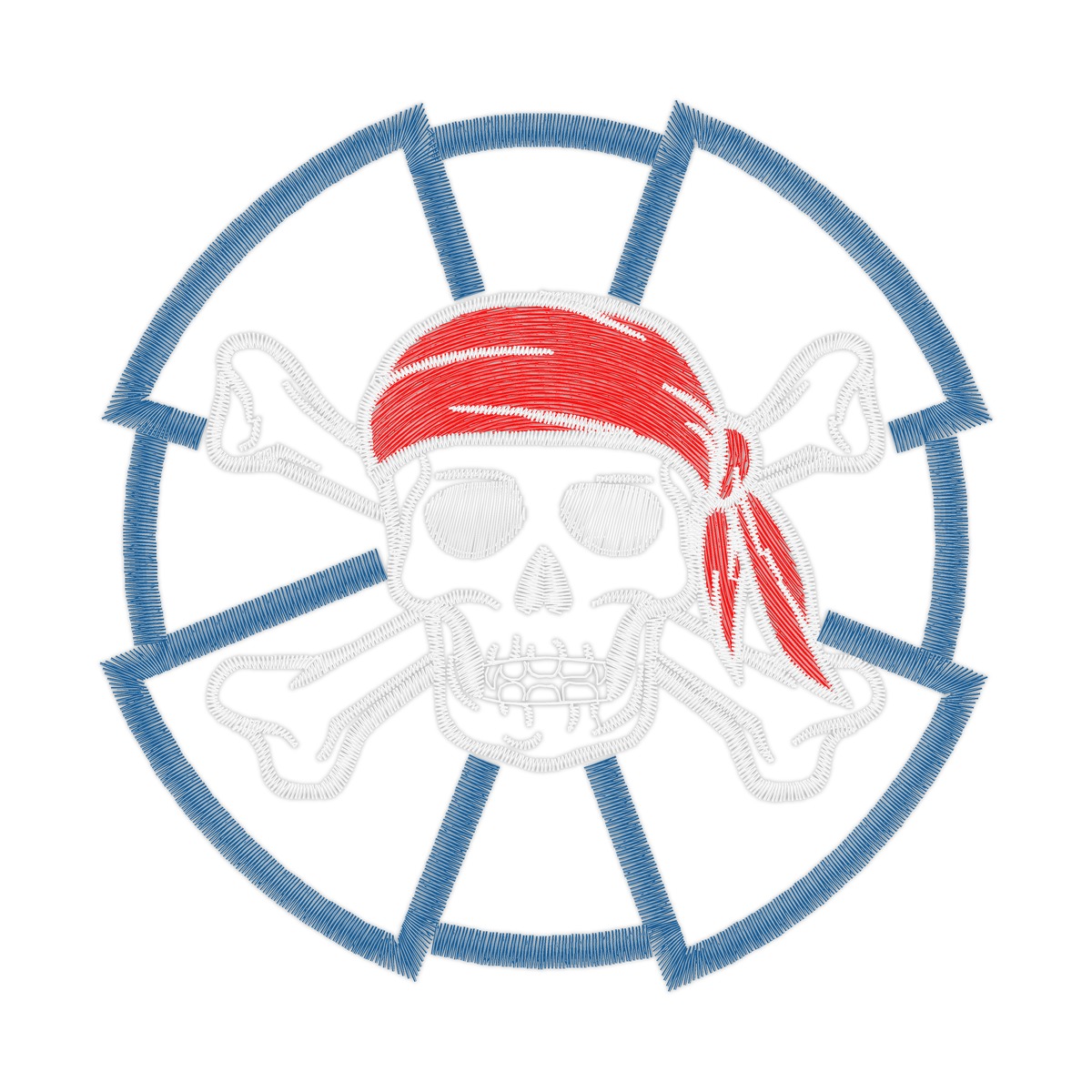 Skull Free free machine embroidery design — 3.81×3.8 in — 9,136 stitches — 3 colors — DST, EXP, HUS, JEF, PEC