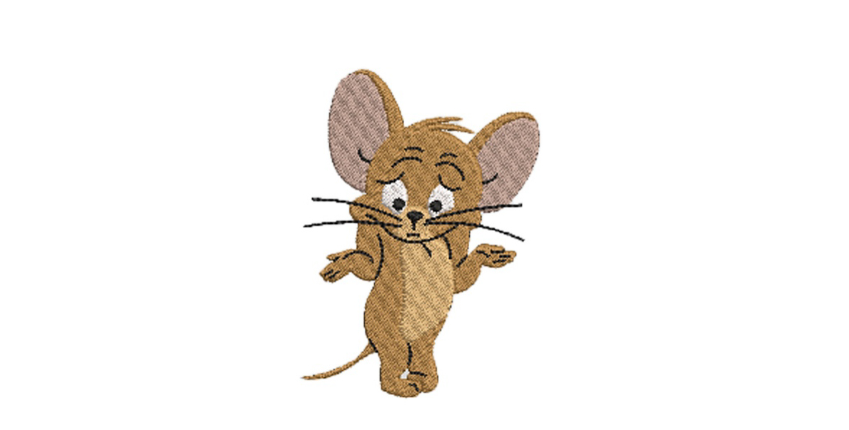Джерри Free free machine embroidery design — 2.82×3.91 in — 9,225 stitches — 5 colors — DST, EMB, EXP, JEF, PEC