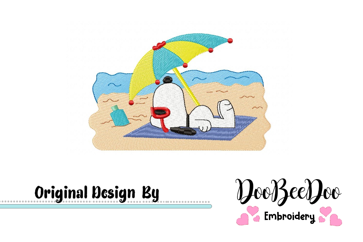 Snoopy 5In Free free machine embroidery design — 5.08×3.25 in — 14,781 stitches — 12 colors — DST, EXP, HUS, JEF, PEC