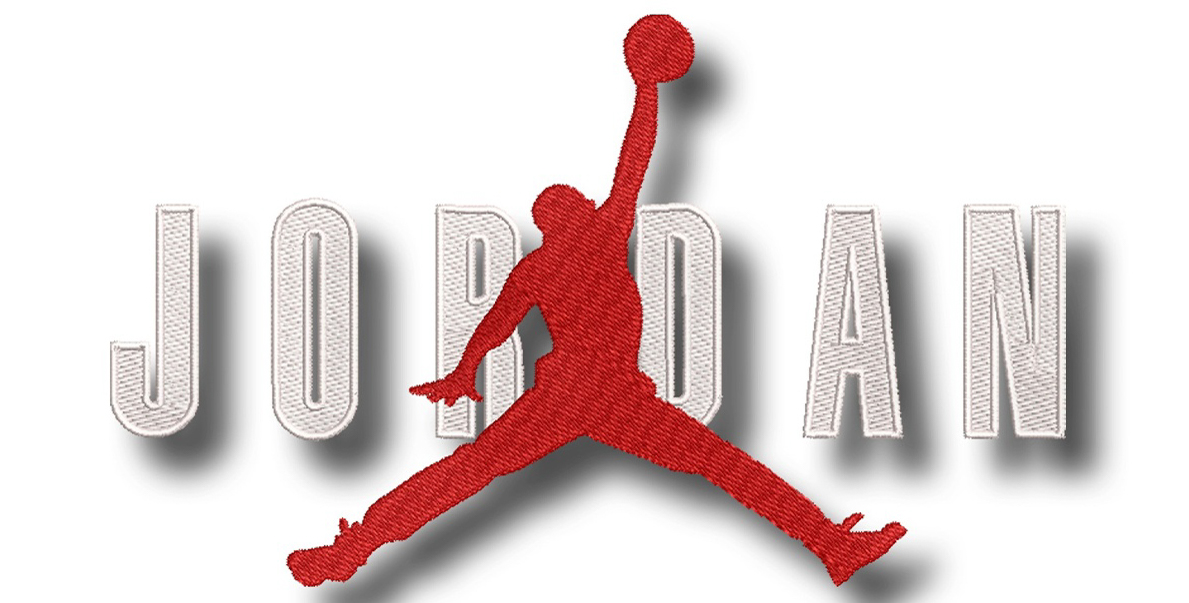 Jordan 20X Free free machine embroidery design — 7.87×4.72 in — 21,361 stitches — 2 colors — DST, EXP, JEF, PEC, PES