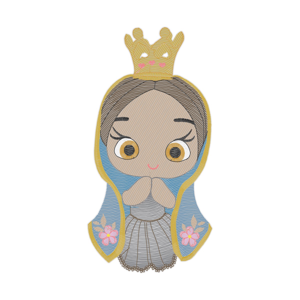 Latina Queen Free free machine embroidery design — 2.79×5.51 in — 16,007 stitches — 15 colors — DST, EXP, JEF, PEC, PES