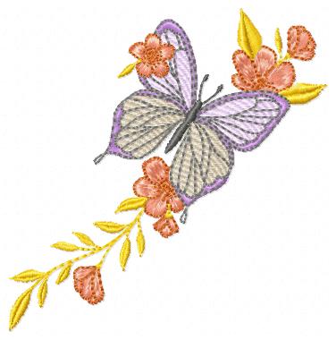 Butterfly R 10X Free free machine embroidery design — 3.76×3.8 in — 6,657 stitches — 8 colors — DST, EXP, JEF, PES, XXX