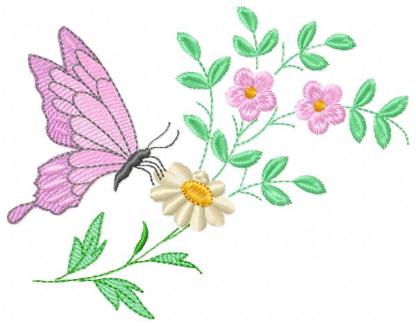 Butterfly R 15X12Cm Free free machine embroidery design — 6.09×4.75 in — 8,762 stitches — 10 colors — DST, EXP, JEF, PES, XXX