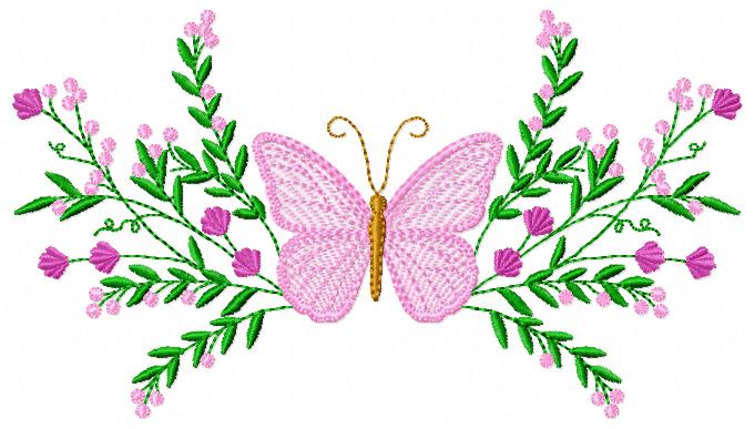 Butterfly R 18X Free free machine embroidery design — 6.94×3.87 in — 16,880 stitches — 6 colors — DST, EXP, JEF, PES, XXX