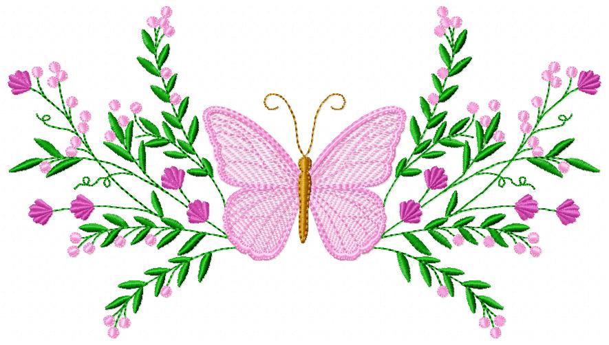 Butterfly R 23X Free free machine embroidery design — 9.06×5.07 in — 21,307 stitches — 6 colors — DST, EXP, JEF, PES, XXX