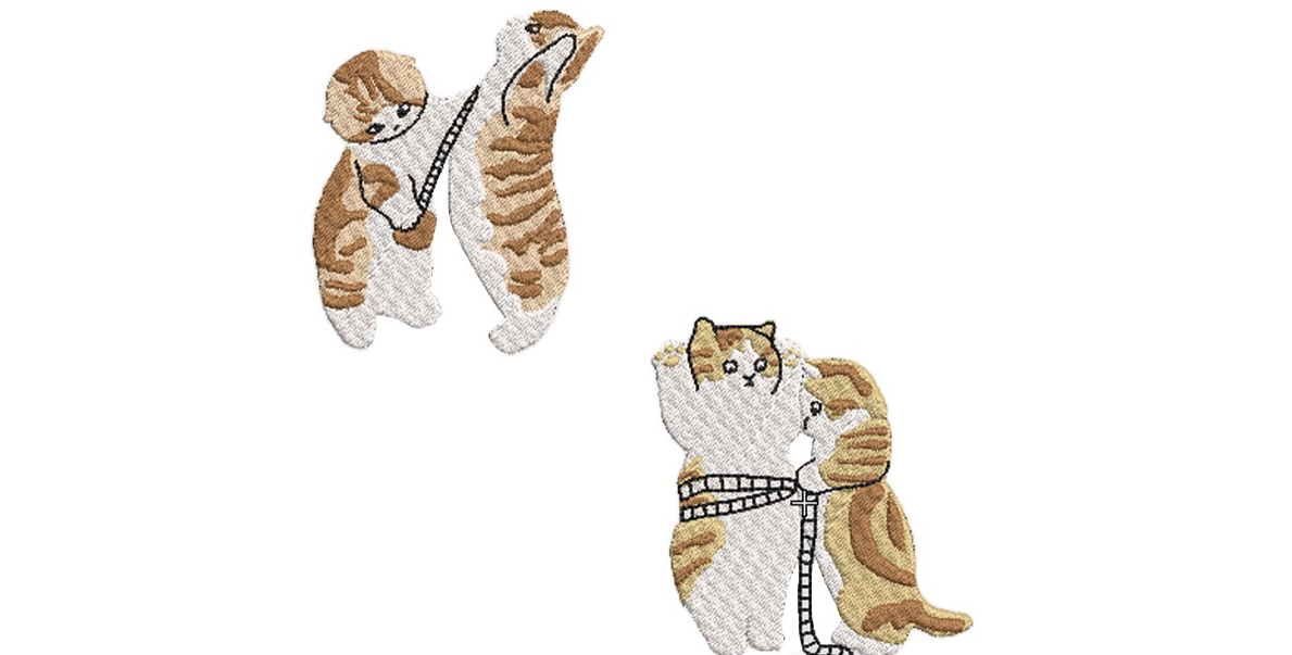 Cat Linework Design Multi-Size free machine embroidery design — 3.32×3.54 in — 14,781 stitches — 4 colors — DST, EMB, EXP, JEF, PEC