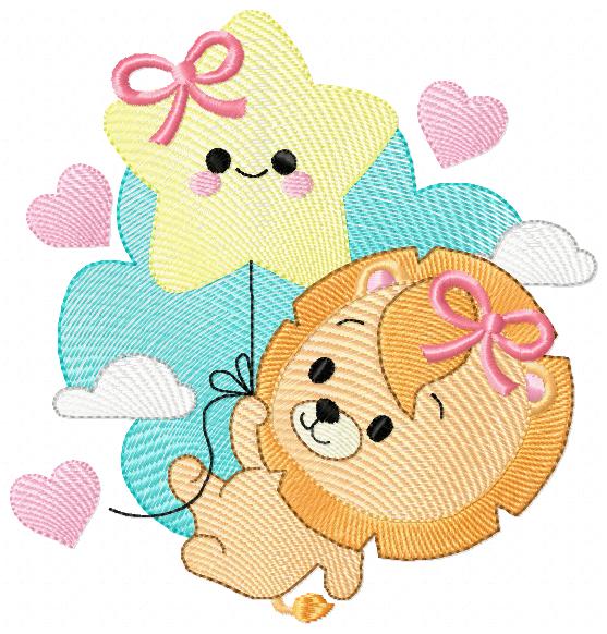 Lioness Ar Girl Free free machine embroidery design — 5.64×5.9 in — 16,726 stitches — 13 colors — DST, EXP, JEF, PES, XXX