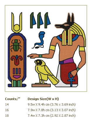 Abc Egyptian Samplers Multi-Size free machine embroidery design — 3.87×3.69 in — 13,094 stitches — 14 colors — HUS