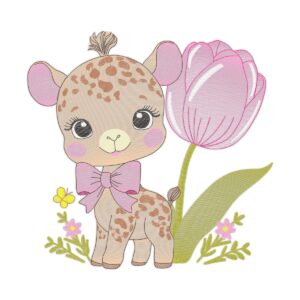 Baby Giraffes Applique 3 Free Machine Embroidery Design