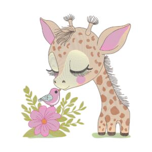 Baby Giraffes Applique Free Machine Embroidery Design
